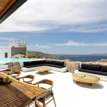 Villa Exquisite Mykonos Villa Villa Apocryphos 6 Bedrooms Unique Aegean Sea Views Private Infinity Pool Indoor Cave Heated Pool Outdoor Jacuzzi,