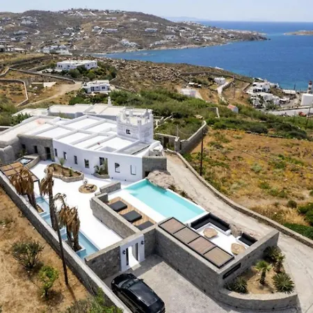 Exquisite Mykonos Villa Villa Apocryphos 6 Bedrooms Unique Aegean Sea Views Private Infinity Pool Indoor Cave Heated Pool Outdoor Jacuzzi,
